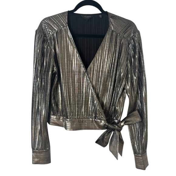 Ted Baker Metallic Wrap Top - Picture 2 of 4